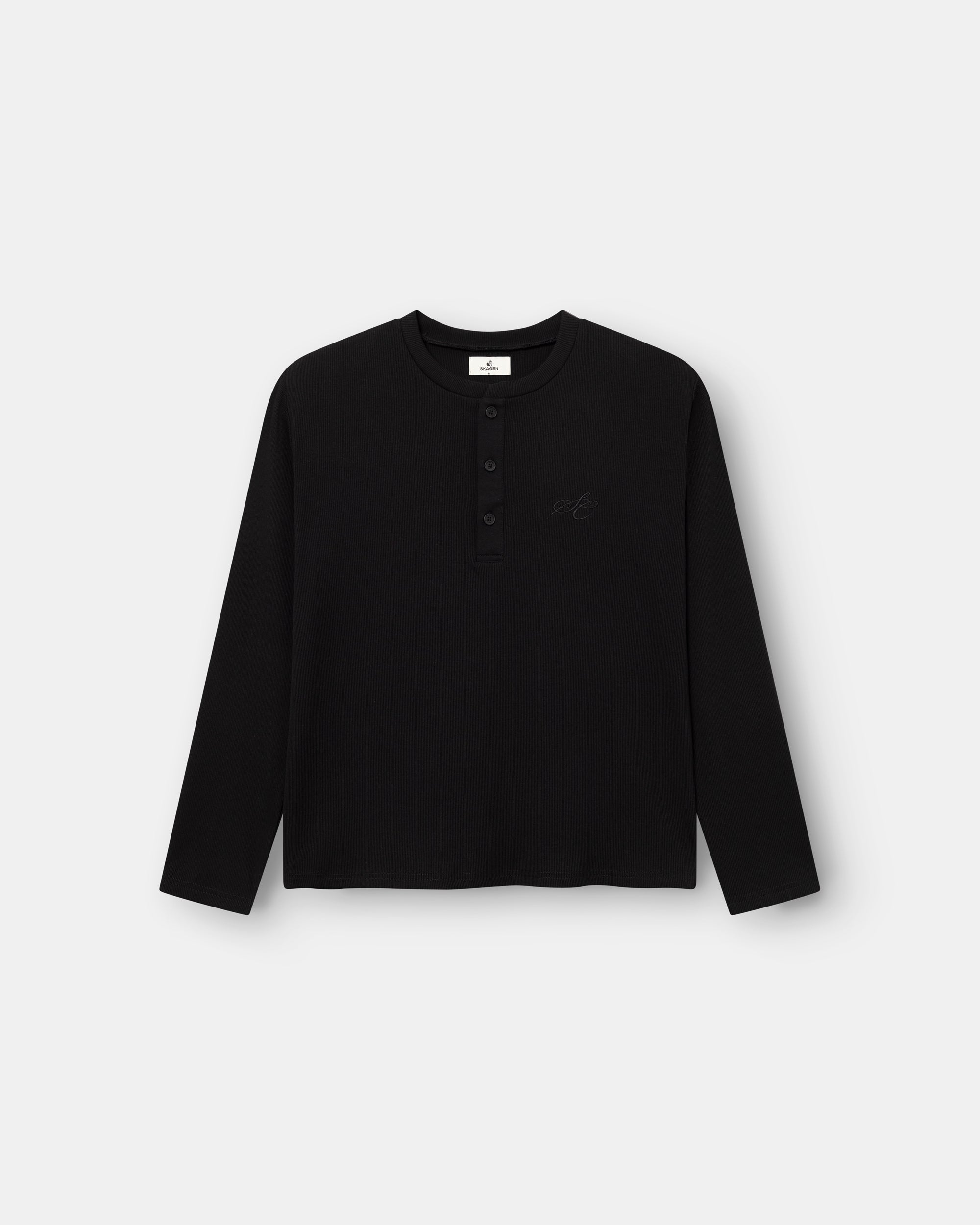 Henley Long Sleeve Black